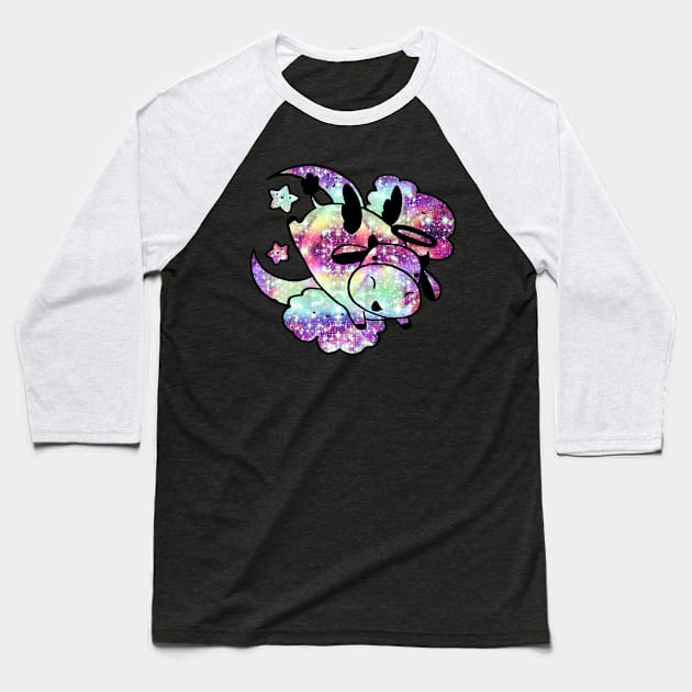 Angel Space Cow Baseball T-Shirt by saradaboru